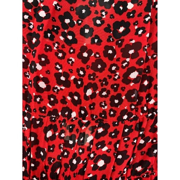 Anne Klein Midi Dress Size 6 Barn Red Combo Sleeveless Shift Side Zip Women New - Picture 6 of 11